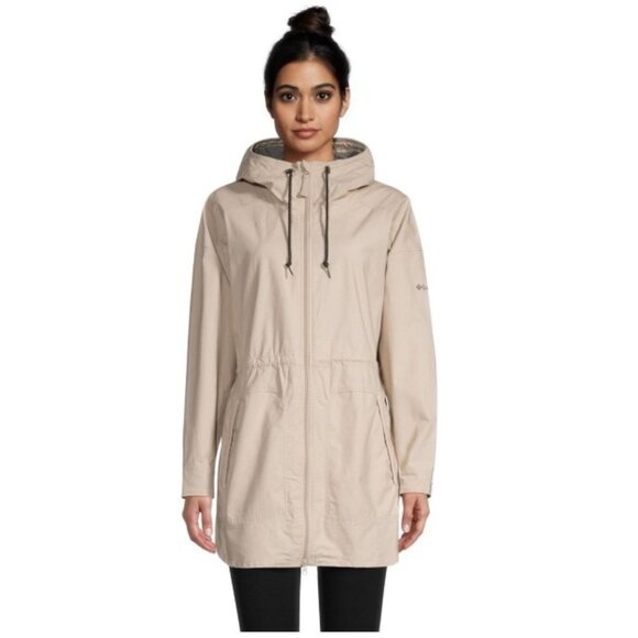 Women's Columbia Sage Lake Long Lined Jacket XS Extra Small Cream Beige Coat - Picture 7 of 8